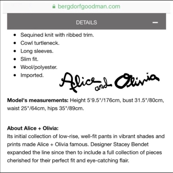 Alicia & Olivia midnight navy cowl neck sweater with gold sequins *iamwarrior - Picture 7 of 8